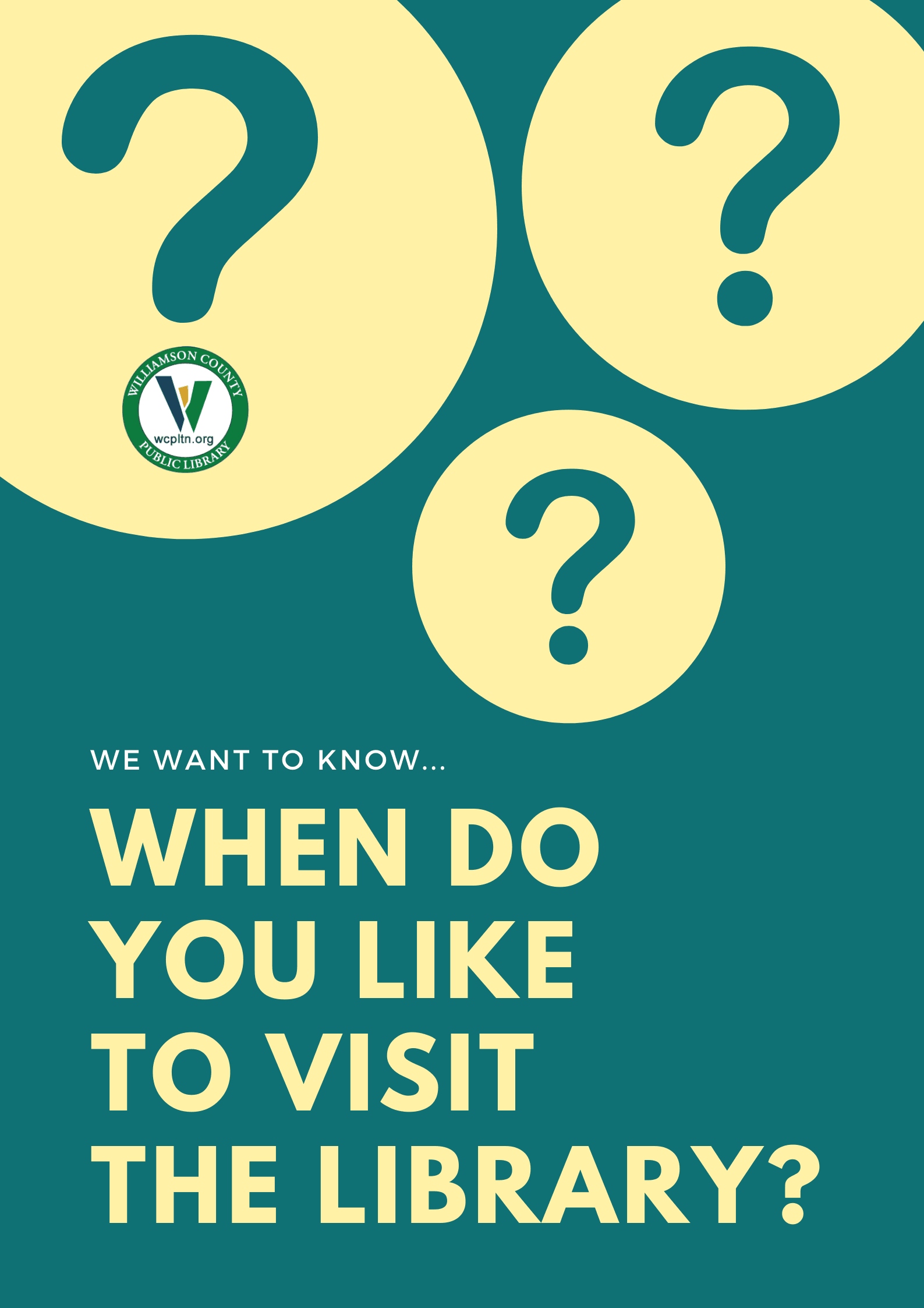 Library patron visit survey with library logo