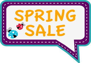 Spring Sale conversation bubble with ladybugs