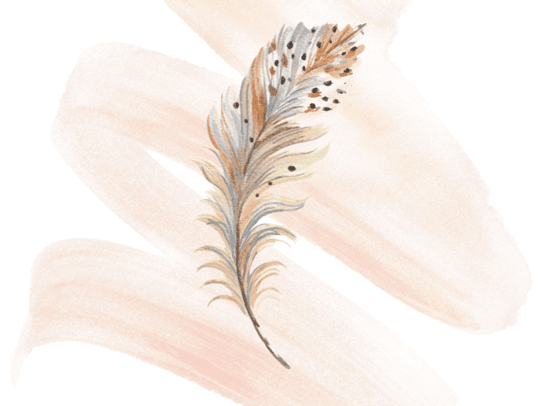  Feather on a swish mark of paint