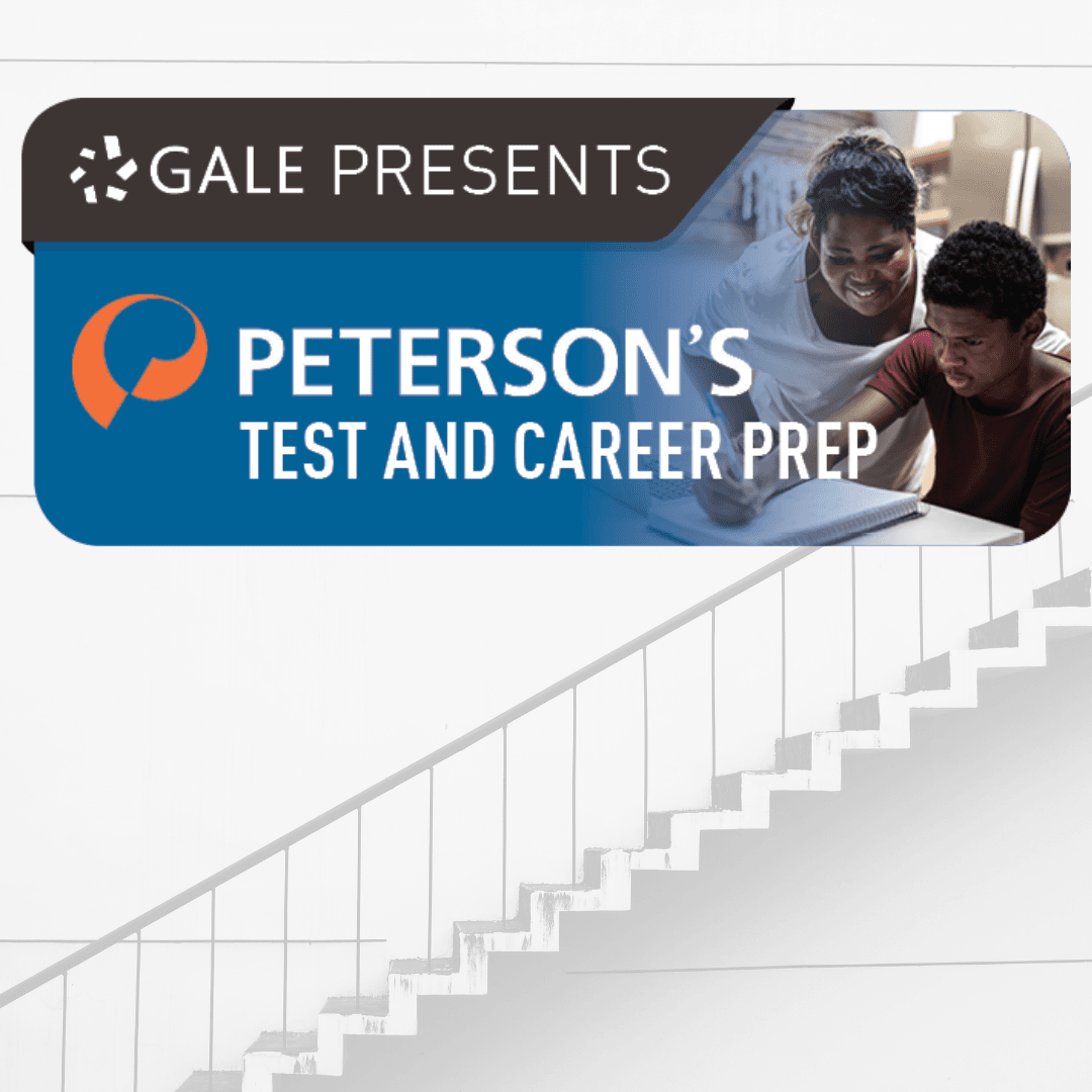 Logo for Petersons Test and Career Prep from Gale and TEL