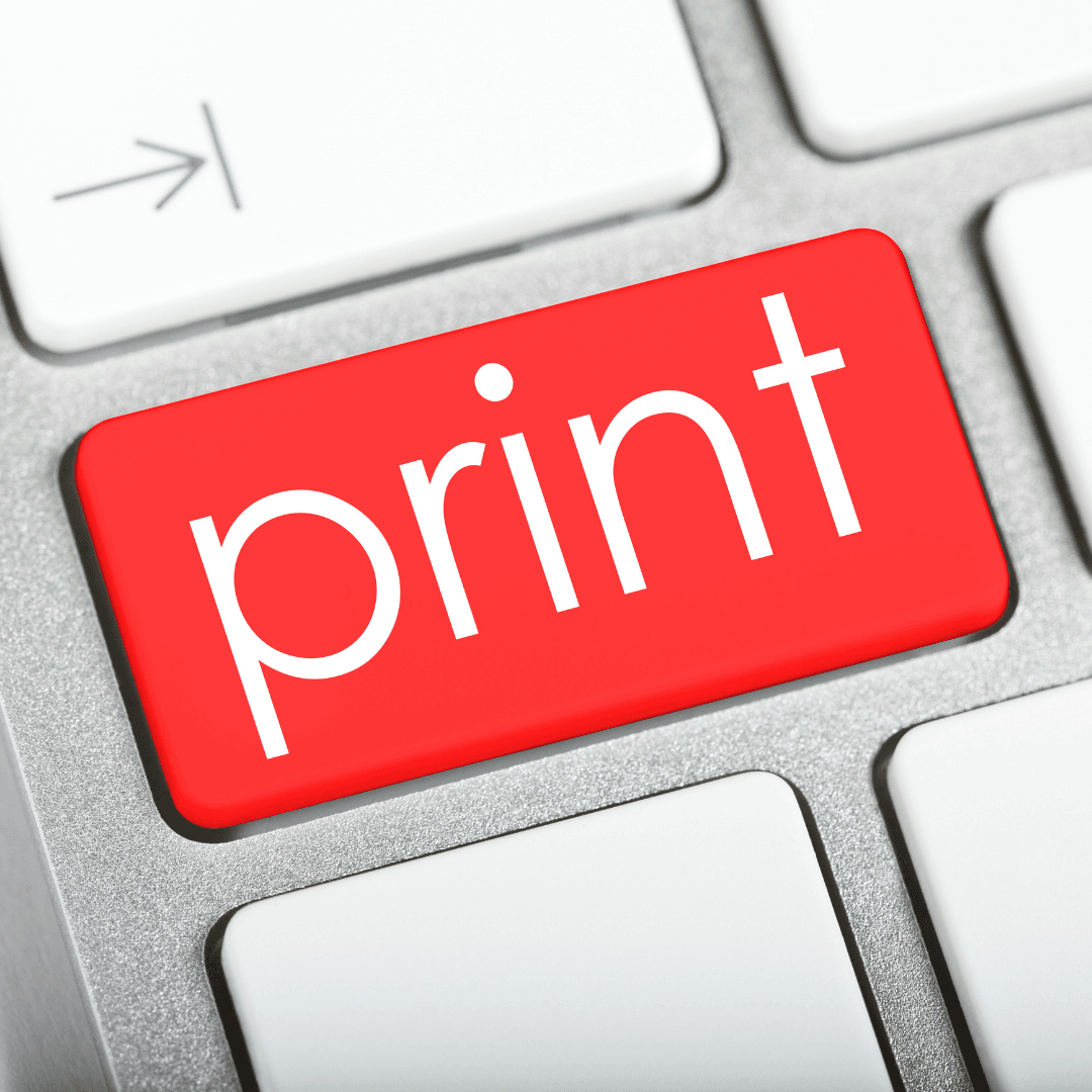 keyboard with red print button