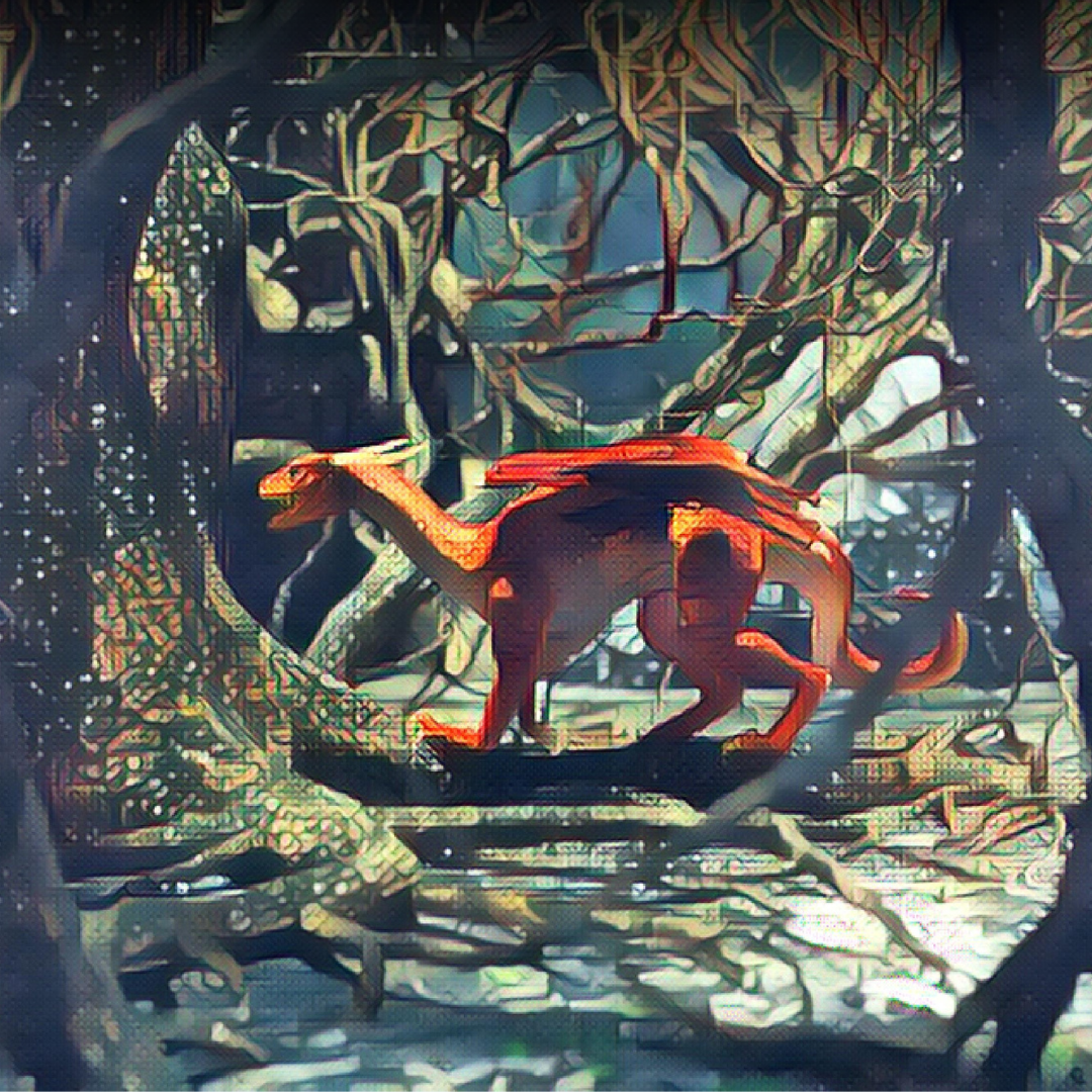 Dragon in the forest tiled graphic image