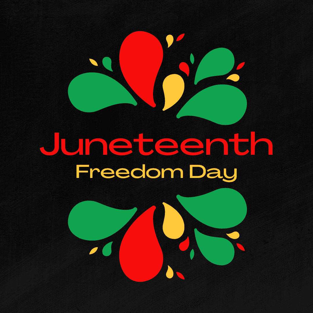 Colorful Modern Juneteenth  Freedom Day graphic