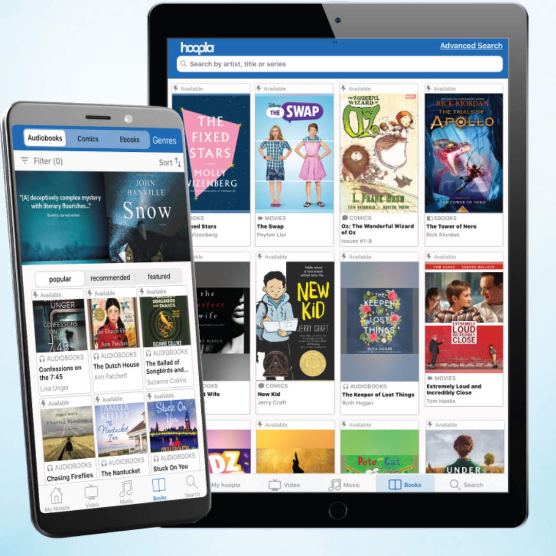 Photo, hoopla app on an iphone and ipad