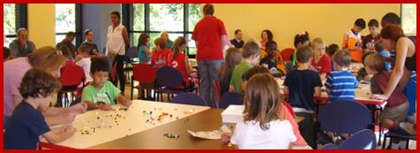 Children playing with legos at lego event
