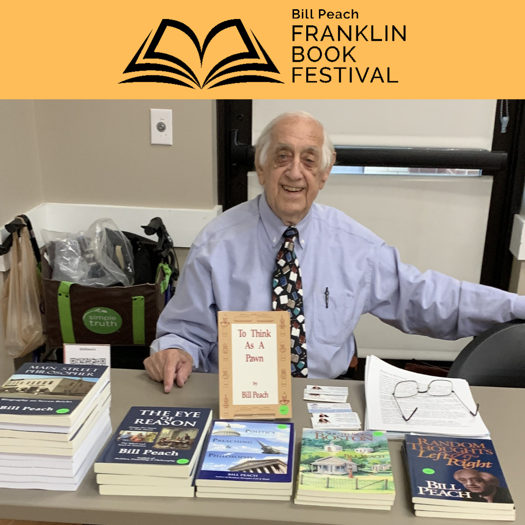 Bill Peach Franklin Book Festival logo with his photo 
