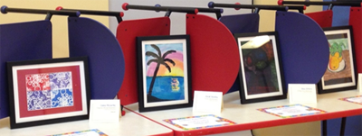 Student Artwork framed and showcased