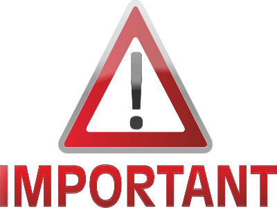 Alert sign with word importance